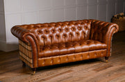 Bretby Sofa in Brown Cerrato with Skye Cocoa - Kubek Furniture