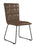 Panel Back Chair with Angled Legs - Brown