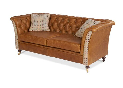 Caesar Chesterfield in Brown Cerrato with Multi-Spot Natural - Kubek Furniture
