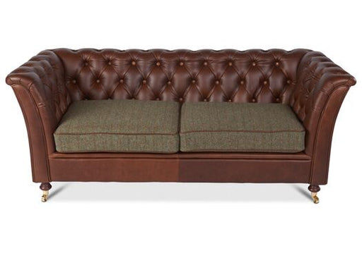 Caesar Chesterfield in Brown Ingrassato with Gamekeeper Spruce - Kubek Furniture