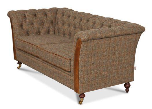Caesar 2-Seater Sofa in Gamekeeper Thorn with Brown Cerrato - Kubek Furniture