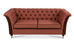 Caesar Chesterfield in Parquet Rhubarb with Bartollo Leather - Kubek Furniture