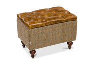 Caesar Footstool in Gamekeeper Thorn and Brown Cerrato - Kubek Furniture