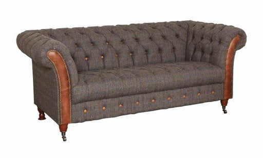 Chester Club 3-Seater Sofa in Moreland Harris Tweed - Kubek Furniture