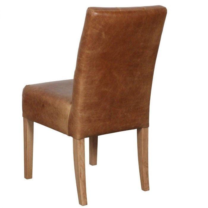 Colin Dining Chair In Brown Cerrato With Oak Leg - In Stock - Kubek Furniture