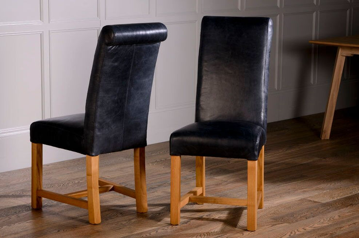 Rollback Dining Chair in Black Cerrato - Kubek Furniture