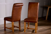 Rollback Dining Chair in Brown Ingrassato - Kubek Furniture