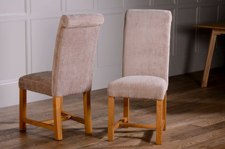 Rollback Dining Chair in Mink Velvet - Kubek Furniture