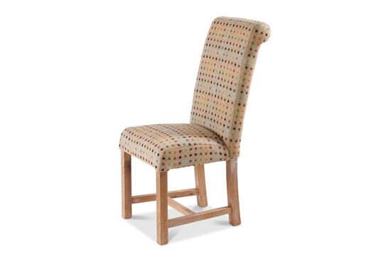 Rollback Dining Chair in Multi-Spot Natural with Java Leg - Kubek Furniture