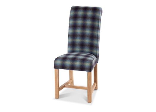 Rollback Dining Chair in Thorpe Sapphire with Java Leg - Kubek Furniture