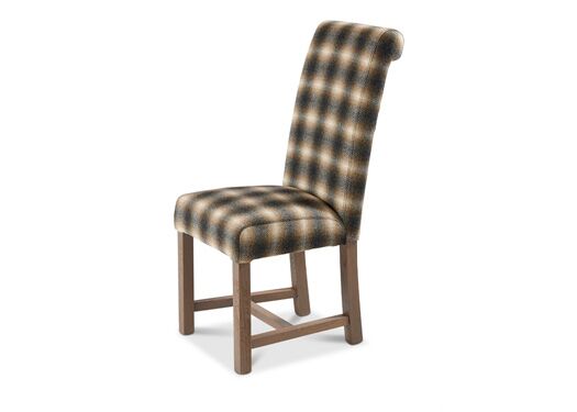 Rollback Dining Chair in Thorpe Taupe with Truffle Leg - Kubek Furniture