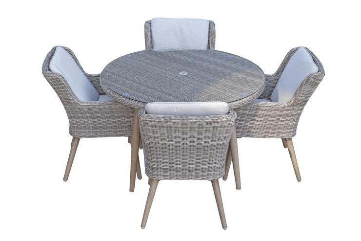 Danielle Round Dining Set With 4 Chairs - Kubek Furniture
