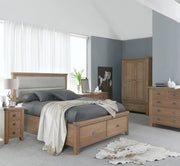 Hatton Bed with Fabric Headboard and Low Footboard Set
