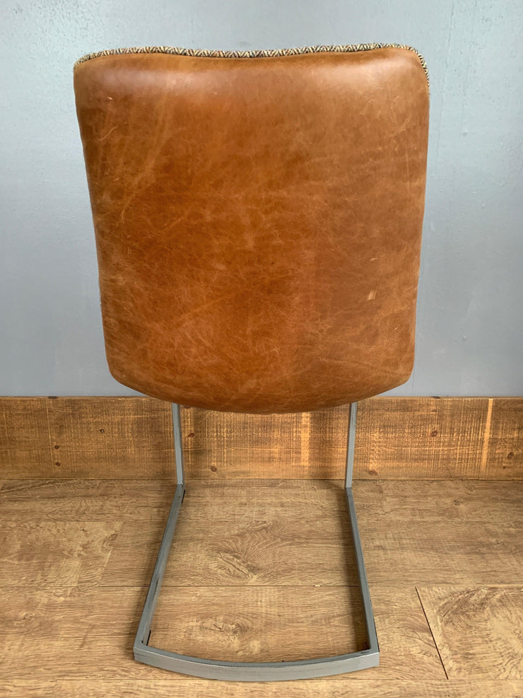 Dolomite Dining Chair in Brown Cerrato and Traditional Camel Piping - Kubek Furniture