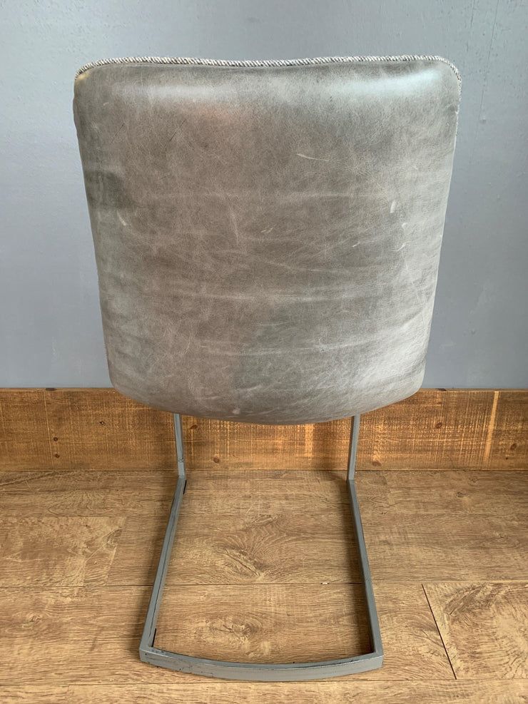 Dolomite Dining Chair in Grey Cerrato with Vintage Flint Piping - Kubek Furniture