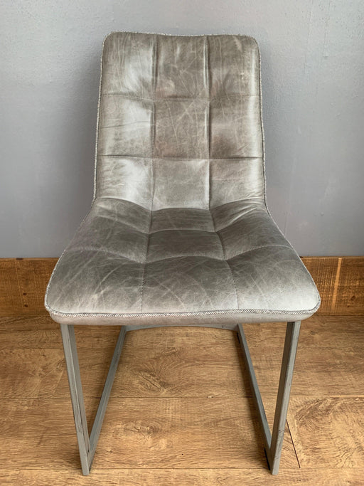 Dolomite Dining Chair in Grey Cerrato with Vintage Flint Piping - Kubek Furniture
