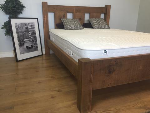 The Authentic Waxed Slat Bed + Hotel Deluxe Mattress - Kubek Furniture