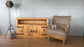 Authentic Light Wax Wide Console TV Unit - Kubek Furniture