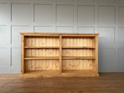 Authentic Light Wax Low Wide Open Bookcase - Kubek Furniture