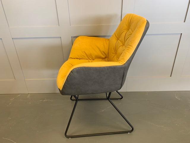 Leyton Two-Tone Chair in Yellow and Grey - Kubek Furniture