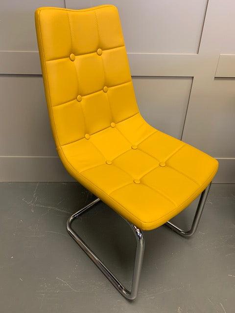 Menson Dining Chair in Yellow - Kubek Furniture
