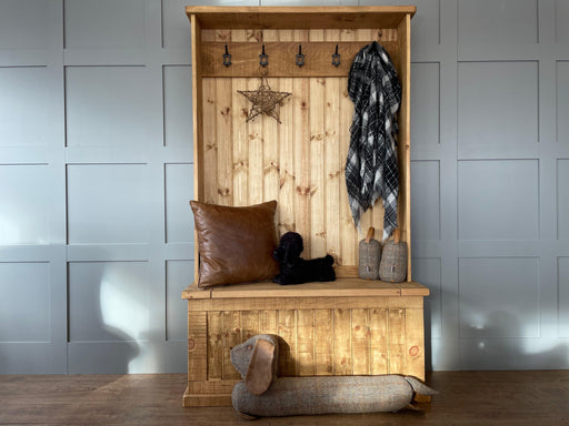 The Authentic Light Waxed Storage Coat Rack - Kubek Furniture
