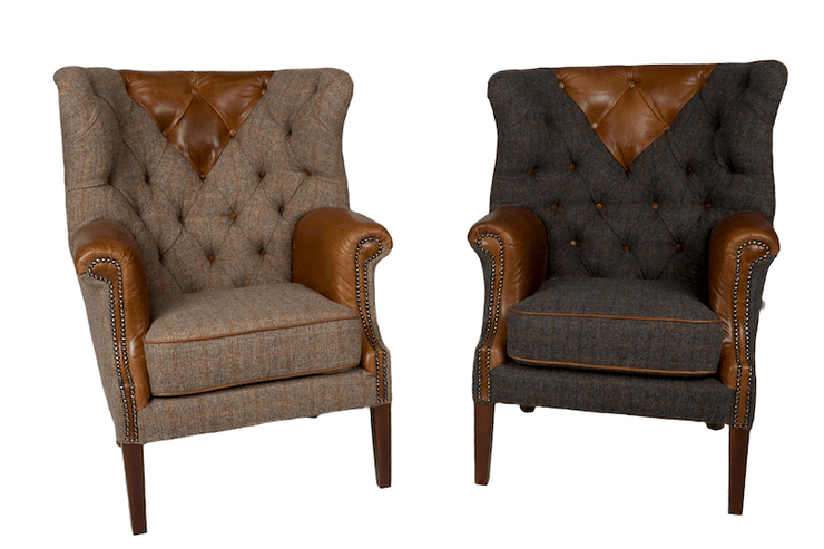 Kensington Wing Chair in Gamekeeper Thorn or Uist Night - Kubek Furniture