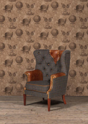 Kensington Wing Chair in Gamekeeper Thorn or Uist Night - Kubek Furniture