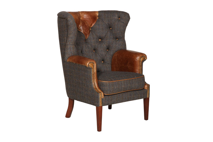 Kensington Wing Chair in Gamekeeper Thorn or Uist Night - Kubek Furniture