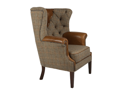 Kensington Wing Chair in Gamekeeper Thorn or Uist Night - Kubek Furniture