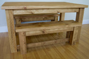 The Artisan Waxed Plank Dining Table with Benches