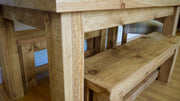 The Artisan Waxed Plank Dining Table with Benches