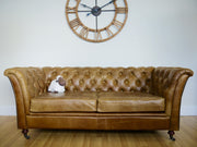 Caesar 2-Seater Sofa in Brown Cerrato and Uist Night - Kubek Furniture