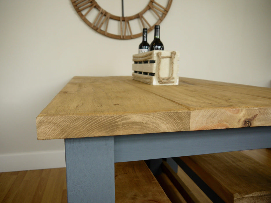 The Artisan Military Grey Painted Plank Dining Table - Kubek Furniture