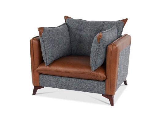 Regal Armchair in Vintage Flint and Brown Ingrassato - Kubek Furniture