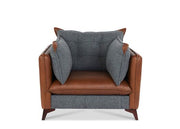 Regal Armchair in Vintage Flint and Brown Ingrassato - Kubek Furniture