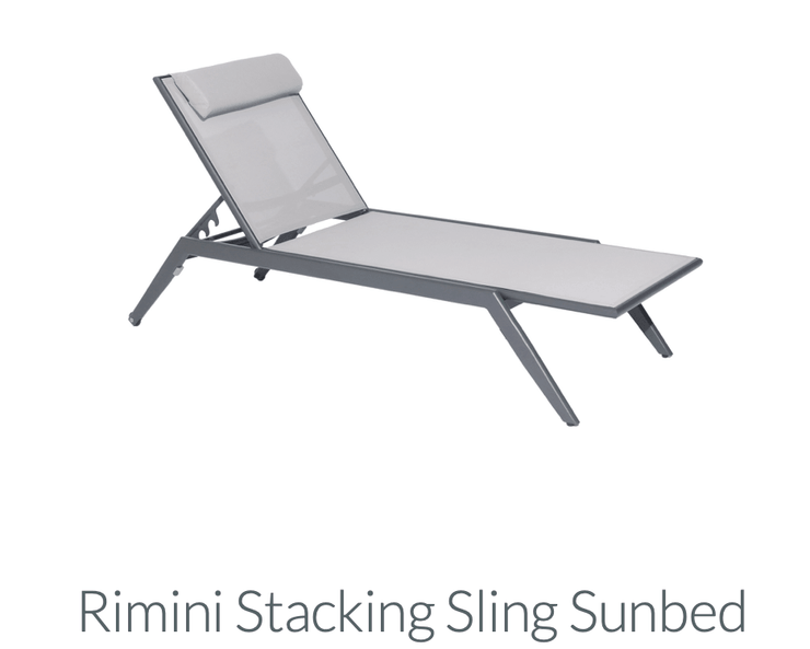 Rimini Stacking Sling Sunbed - Kubek Furniture