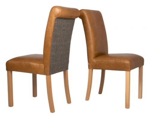 Junior Rollback Dining Chair in Brown Cerrato and Uist Night - Kubek Furniture