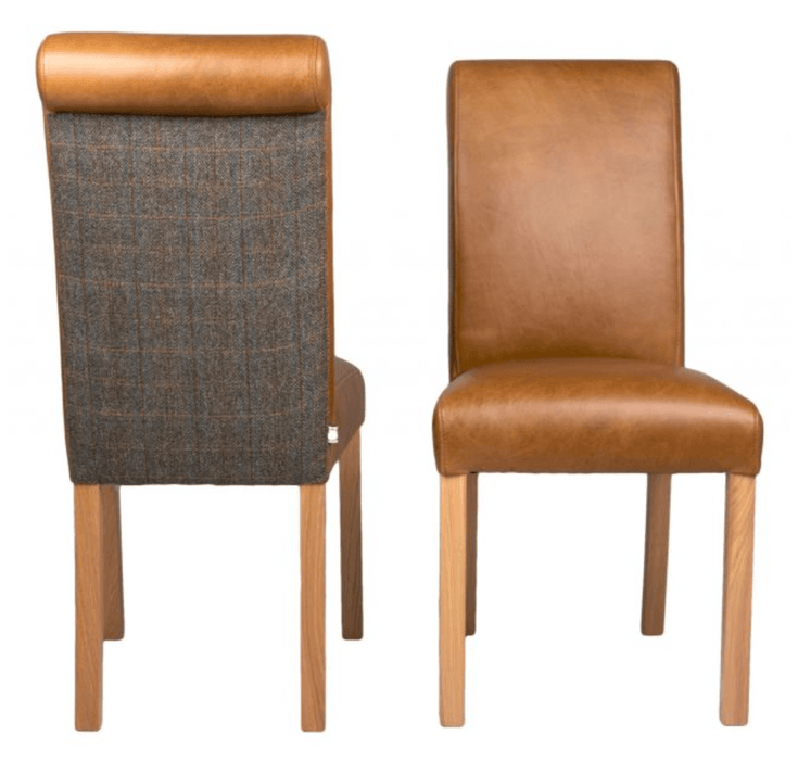 Junior Rollback Dining Chair in Brown Cerrato and Uist Night - Kubek Furniture