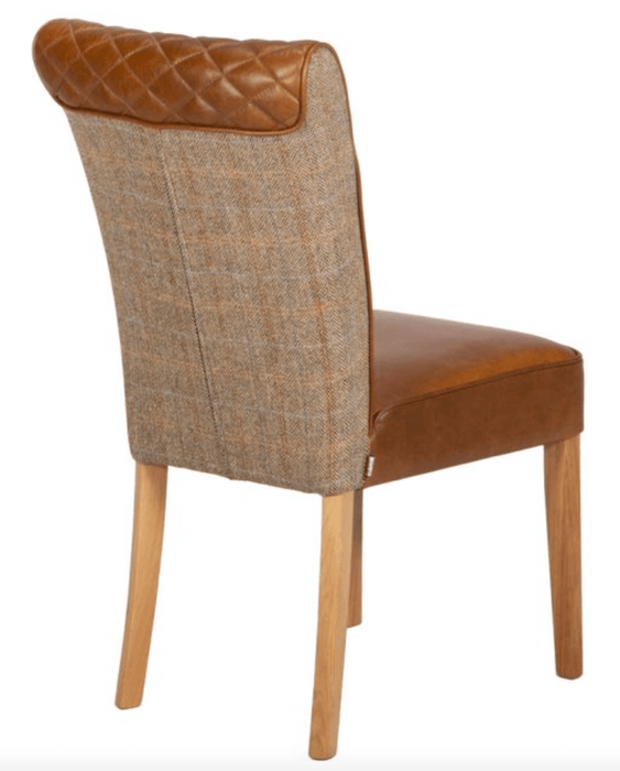 Stamford Dining Chair in Gamekeeper Thorn and Brown Cerrato - Kubek Furniture