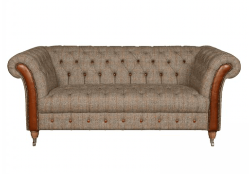 Chester Club 2-Seater Sofa in Hunting Lodge with Brown Cerrato - Kubek Furniture