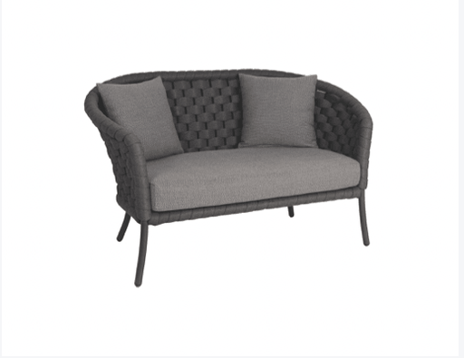 Cordial Luxe Dark Grey 2-Seater Curved Sofa - Kubek Furniture