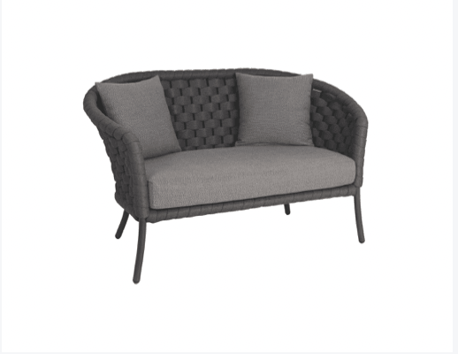 Cordial Luxe Dark Grey 2-Seater Curved Sofa - Kubek Furniture