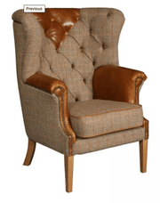Buckingham Armchair in Hunting Lodge and Brown Cerrato - Kubek Furniture