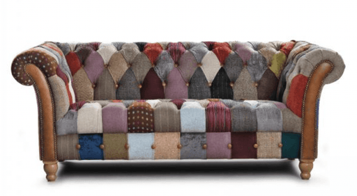 Chester Club Harlequin Patchwork 2-Seater Sofa - Kubek Furniture