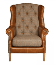 Kew Armchair in Hunting Lodge and Brown Cerrato - Kubek Furniture