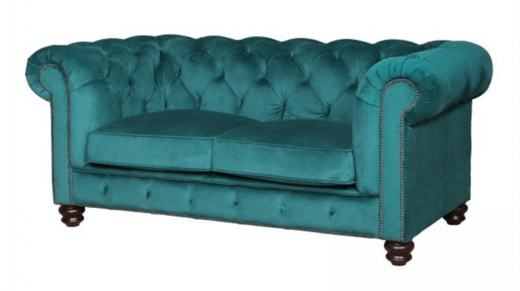 Gotti Club Sofa in Teal Velvet - Kubek Furniture