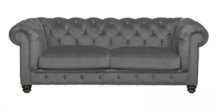 Gotti Club Sofa in Steel Velvet - Kubek Furniture