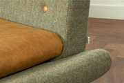 Atari Sofa in Gamekeeper Spruce and Brown Cerrato - Kubek Furniture