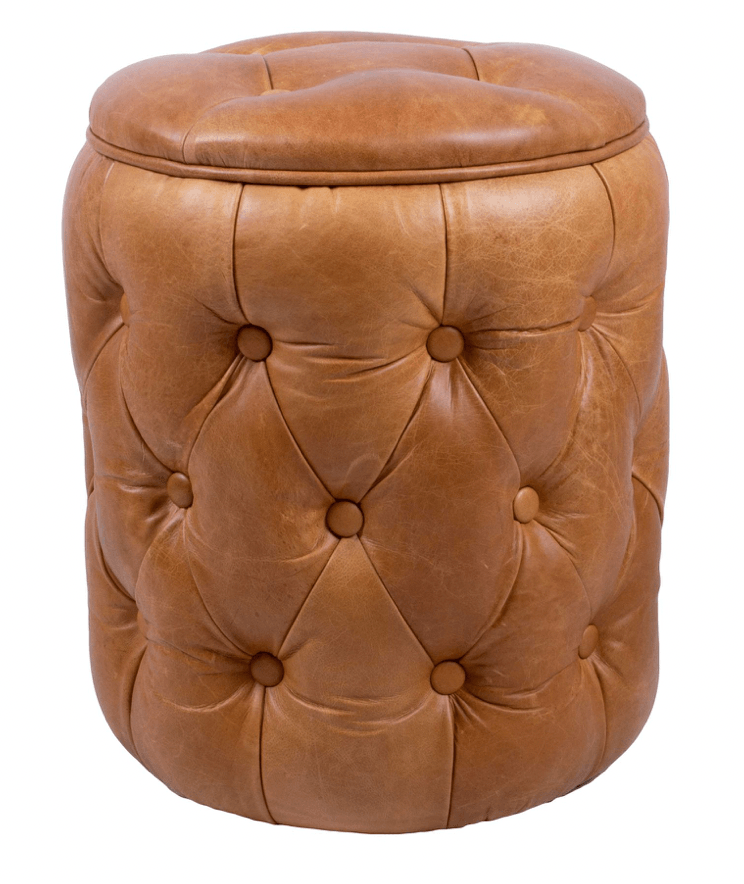Buttoned Drum Footstool - Kubek Furniture